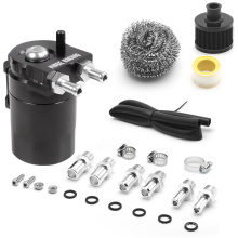 XUZHONG Universal Car Oil Catch Can Kit Reservoir Tank Breather Aluminum Dual Cylinder Polish Baffled Engine Air Oil